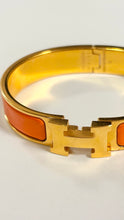 Hermès Orange & Gold H Clic Clac Bracelet