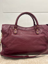 Balenciaga Bag, Burgundy Agneau Classic Gold Hardware City Bag