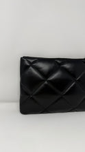 Tory Burch Black Leather Kira Diamond Quilt Pouch