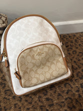 Coach Bag, Signature Canvas & Tan Leather Court Backpack