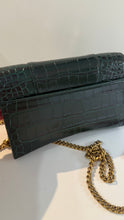 Balenciaga Bag, Hourglass Croc-Effect Leather Wallet on Chain
