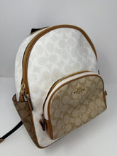 Coach Bag, Signature Canvas & Tan Leather Court Backpack