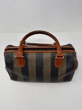 Fendi Bag, Striped Pequin Canvas & Leather Vintage Boston Bag
