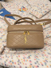 Saint Laurent Bag, Beige Gaby Vanity Mini Quilted Leather Top-Handle Bag