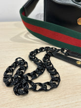 Gucci Bag, Black Azalea Calfskin Web Mini Horsebit Chain Bag