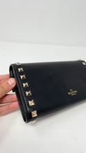 Valentino Black Leather Rockstud Wristlet Wallet