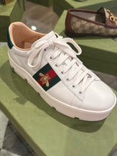 Gucci Shoes, White Web Bee Embroidered Womens Ace Platform Sneakers (size 37.5)