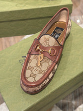 Gucci Shoes, Monogram Canvas Horsebit P Charm x Palace Jordaan Loafers (size 38)