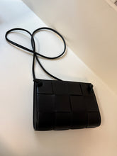 Bottega Veneta Bag, Black Lambskin Intrecciato Mini Cassette Crossbody