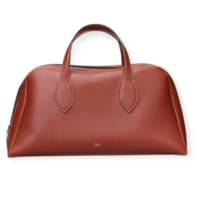 Celine Bag, Teck Natural Calfskin Bowling Bag