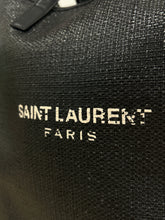 Saint Laurent Bag, Black Raffia & Leather Teddy Drawstring Tote Bag