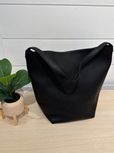 The Row Bag, Black N/S Park Tote Large in Lux Grained Calfksin