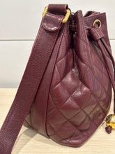 Chanel Bag, Burgundy Caviar Leather Drawstring Bucket Bag