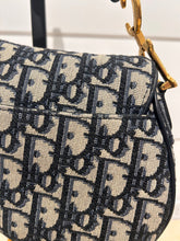 Christian Dior Bag, Navy Oblique Canvas Mini Saddle Bag