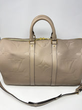 Louis Vuitton Bag, Tourterelle Empreinte Monogram Giant Keepall Bandouliere 45
