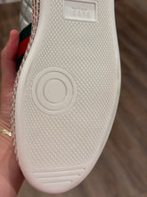 Gucci Shoes, Silver Leather Ace Crystal Sneakers (size 37.5)