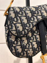 Christian Dior Bag, Navy Oblique Canvas Mini Saddle Bag
