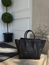 Celine Bag, Black Drummed Calfskin Luggage Tote