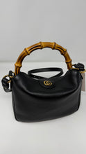 Gucci Bag, Black Leather Diana Small Bamboo Shoulder Bag