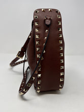 Valentino Bag, Brown Grained Calfskin Rockstud Bucket Bag