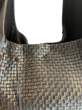 Henry Beguelin Bag, Black Intrecciato & Smooth Leather Hobo Bag