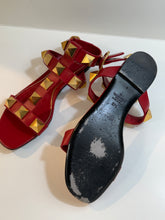 Valentino Shoes, Red Leather Roman Stud Sandals (size 37.5)