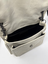 Saint Laurent Bag, Ivory Crinkled Calfskin Matelasse Monogram Baby Niki Chain Satchel