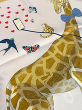 Hermès Rose Nacre Bleu Beige, Silk Story Scarf 90