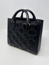 Gucci Bag, Black Leather GG Matelassé Small Top Handle Tote