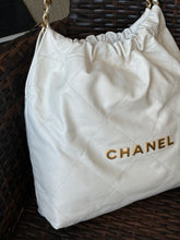 Chanel Bag, 2022 White Shiny Calfskin Small 22 Hobo Bag