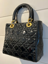 Christian Dior Bag, Black Patent Cannage Medium ‘Lady Dior’ Bag