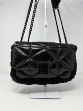 MCM Bag, Black Leather & Shearling Travia Small Shoulder Bag