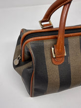 Fendi Bag, Striped Pequin Canvas & Leather Vintage Boston Bag