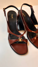 Celine Shoes, Rust Clemence Triomphe Slingback Sandals (size 38)