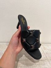 Valentino Shoes, Black Roman Stud Mules (size 39)