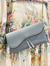 Christian Dior Bag, Blue Calfskin Saddle Chain Pouch