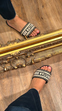 Christian Dior Shoes, Black & White Embroidery Dway Sandals (size 41)