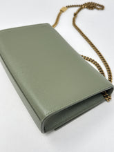 Saint Laurent Bag, Sage Green Grain De Poudre Small Monogram Kate Chain Bag