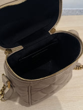 Saint Laurent Bag, Dark Beige Grain de Poudre Quilted 80's Vanity Bag
