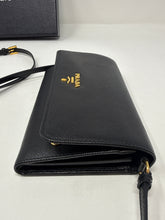 Prada Bag, Black Saffiano Leather Small Wallet on Strap