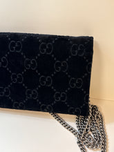 Gucci Bag, Black Velvet GG Monogram Mini Dionysus Wallet on Chain