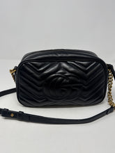 Gucci Bag, Black Calfskin Matelasse Small GG Marmont Chain Shoulder Bag