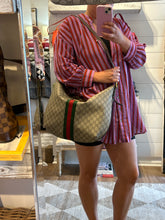 Gucci Bag, GG Supreme Monogram Web Ophidia Half Moon Hobo Crossbody