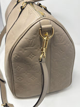 Louis Vuitton Bag, Tourterelle Empreinte Monogram Giant Keepall Bandouliere 45