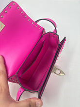 Valentino Bag, Hot Pink Smooth Calfskin Enamel Tonal Small Rockstud23 Shoulder Bag