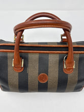 Fendi Bag, Striped Pequin Canvas & Leather Vintage Boston Bag