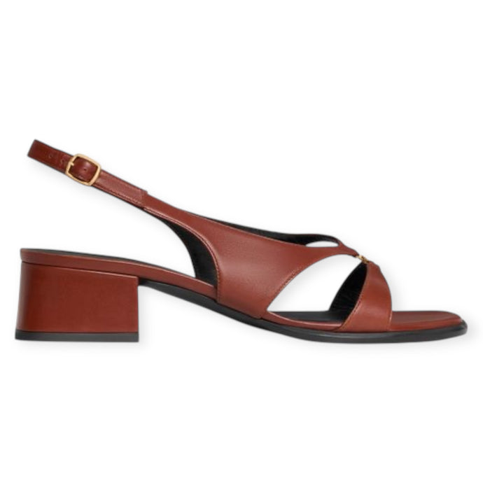Celine Shoes, Rust Clemence Triomphe Slingback Sandals (size 38)