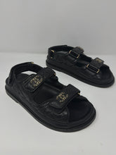Chanel Shoes, Black Leather Velcro Dad Sandals (size 36)
