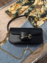 Gucci Bag, Black Horsebit 1955 Embellished Textured-Leather Bag