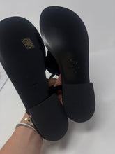 Chanel Shoes, Black Velvet Pearl Camellia Thong Sandals (size 37)